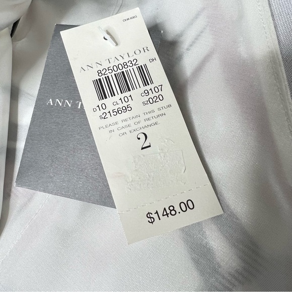 NWT ANN TAYLOR White Red Black Abstract Floral Sleeveless Halter Dress Size 2 - Picture 14 of 16